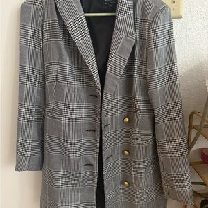 Bardot Black and White Plaid Blazer